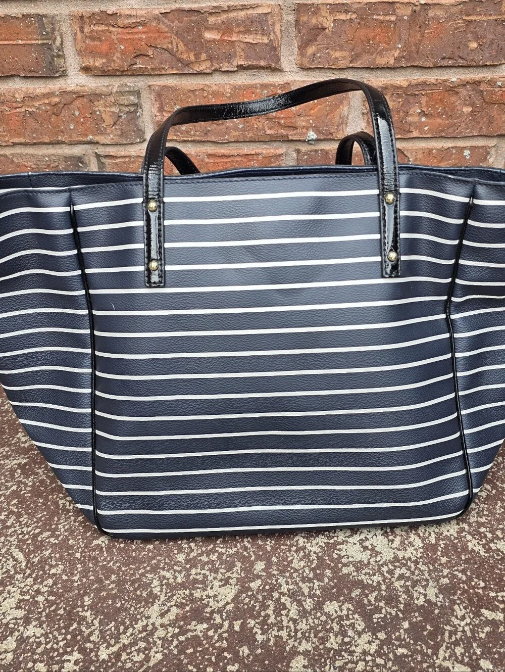 Kate Spade Navy and White Striped Tote